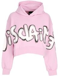 DISCLAIMER - Short Hoodie W Big Logo Crop Hoodie - Lyst