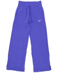 Nike - Pantalones De Chandal De Forro Polar Para Mujer W Sportswear Phoenix Pantalon Ancho De Forro Polar Lapislazuli/Vela - Lyst