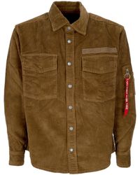 Alpha Industries - Chemise A Manches Longues Pour Hommes, Surchemise En Cordon, Sable - Lyst