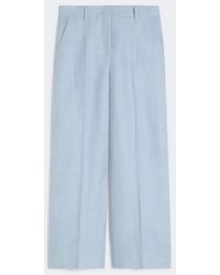 Max Mara - Linnen Broek Vrouw Blauw - Lyst