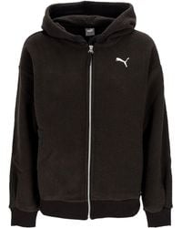 PUMA - Sweat A Capuche Zippe Pour Femmes W Her Winterized Full-Zip Hoodie Noir - Lyst