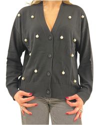 MEIMEIJ - Cardigan Frau Mit Details Mit Perlen - Lyst