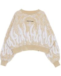 Vision Of Super - Sudadera Recortada Ligera Con Cuello Redondo Para Mujer Con Estampado De Bandana - Lyst