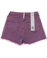 AMISH - Short Jeans Short Ivy Denim Overdye Lilac - Lyst