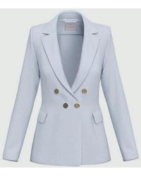 Marella - Dubbel-Breasted Jacket Vrouw Blauw - Lyst