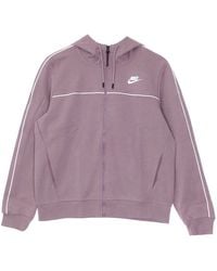 Nike - Sweat A Capuche Zippe Leger Pour Femme W Sportswear Millenium Essential Fleece Full-Zip Hoodie Fumee/Blanc - Lyst