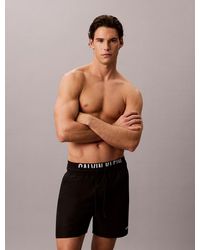 Calvin Klein - Badeanzug Mit Doppelband Schwarzer Mann - Lyst
