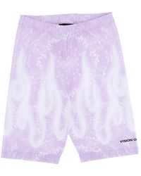 Vision Of Super - Damen-Radhose Mit Bandana-Print, Leggings, Flieder - Lyst