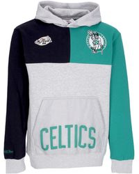 Mitchell &amp; Ness - Herenhoodie Nba Tie Breaker Fleecehoodie Hardwood Classics Boscel Grijs Heather/Groen - Lyst