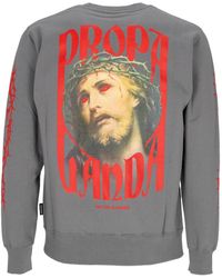 Propaganda - Crown Crewneck Grijs Herensweatshirt Met Ronde Hals - Lyst