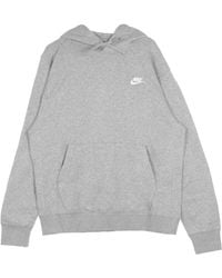 Nike - Sportswear Club Fleece-Hoodie Voor Dk Grijs Gemeleerd/Mat Zilver/Wit - Lyst
