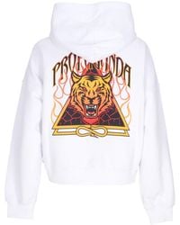 Propaganda - Lichtgewicht Cropped Hoodie W Triangle Bengala Crop Top Hoodie Wit - Lyst