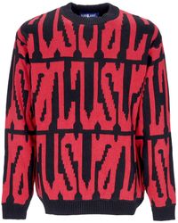 USUAL - Digi Sweater Jersey Hombre Negro/Rojo - Lyst