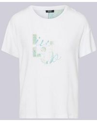 Liu Jo - T-Shirt Met Insert Vrouw Wit-Groen Water - Lyst