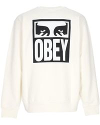 Obey - Eyes Icon 2 Crew Premium French Terry Ongebleekt Lichtgewicht Herensweatshirt Met Ronde Hals - Lyst