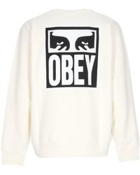 Obey - Eyes Icon 2 Crew Premium French Terry Sweat-Shirt Leger A Col Rond Non Blanchi Pour Hommes - Lyst
