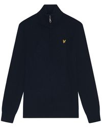 LYLE AND SCOTT 1874 - Camisas Hombre Kn2112Vc Cttn Merino Qrtr Zip Salto Z271 Marina Oscura - Lyst