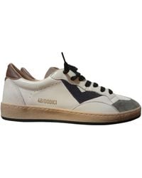 4b12 - Zapatillas De Cuero Masculino Playnew Marron Azul - Lyst