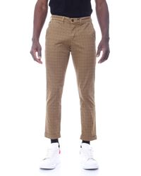 Jeckerson - Jkupa046Ol523Pxs22 Slim Five-Pocket Jeans With All-Over Embroidery And Side Logo Camel - Lyst