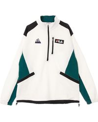Fila - Clem Lightweight High Neck Sweatshirt Half Zip Sweat Shirt Blanc De Blanc//Storm - Lyst
