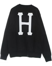 Huf - Sudadera Con Cuello Redondo Para Hombre Essentials Classic H Crew Negro - Lyst