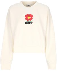 Obey - Amelia Crew Fleece Ongebleekte Damessweater Met Ronde Hals - Lyst