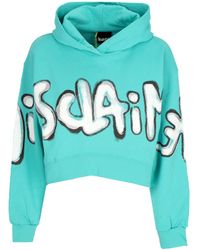 DISCLAIMER - Short Hoodie W Big Logo Crop Hoodie - Lyst