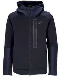 Nike - Sudadera Ligera Con Capucha Y Cremallera Para Hombre Tech Fleece Overlay Full Zip Negro/Negro/Negro - Lyst