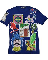 Dolce & Gabbana - Blaues Herren-Baumwoll-T-Shirt Mod. G8Fv4Tg7Fyls9000 - Lyst