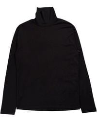 Lemaire - Zwarte Col Met Lange Mouwen En Col - Lyst