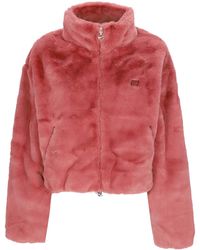 Nike - Damen Fur Sportswear Ic Cozy Jacke Mit Durchgehendem Reibverschluss Canyon Rost/Weib - Lyst