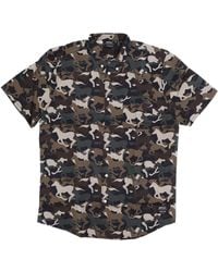 Wesc - Oden Wild Horses Aop Shirt Chemise A Manches Courtes Pour Hommes Noir - Lyst
