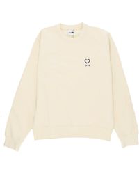 Arte' - Carlos Small Heart Crewneck Lichtgewicht Herensweatshirt Met Ronde Hals, Creme - Lyst