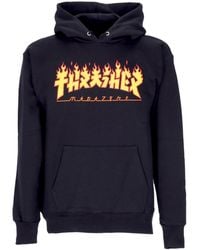 Thrasher - Godzilla Flame Hood Herren Kapuzenpullover Schwarz/Gelb - Lyst