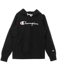 Champion - Schwarzer kapuzenpullover für frauen - Lyst