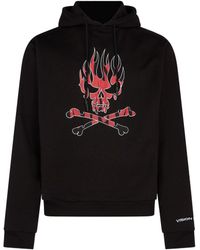 Vision Of Super - Lightweight Hooded Sweatshirt Skull Print Hoodie - Lyst
