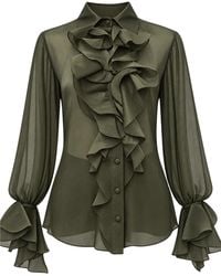 ACTUALEE - Shirt Shirt Rouches - Lyst