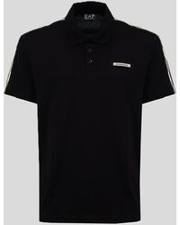 EA7 - Polo Met Logo Mouwen Zwart - Lyst