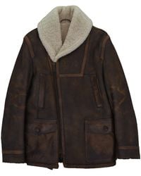 DSquared² - 2 Abrigo Largo De Piel De Oveja Marron Para Hombre Mod.S74Aa0044Sx7948143 - Lyst