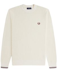 Fred Perry - Lightweight Embossed Knit Sweater - Lyst