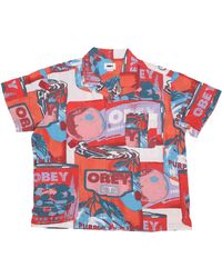 Obey - Fruit Cans Woven 'Short Sleeve Shirt Lily Multi - Lyst