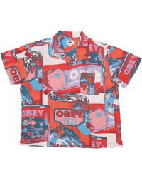 Obey - Fruit Cans Woven Short Sleeve Shirt - Lyst