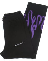 Vision Of Super - Pantalones De Chandal Ligeros Para Hombre Spray Flames Pants Negro/Purpura - Lyst