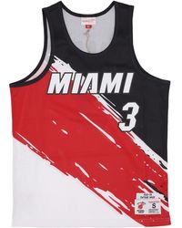 Mitchell &amp; Ness - Basketball Type Herren Tank Top Nba Paint Brush Mesh Tank Nr. 3 Dwyane Wade Miahea Multi/Weib - Lyst