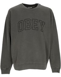 Obey - Lightweight Crewneck Sweatshirt Pigment Collegiate Extra Heavy Crew Fleece Pigment Pirate - Lyst