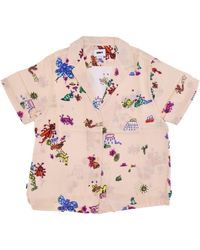 Obey - Damesshirt Met Korte Mouwen Doodle Relaxed Shirt Zandkoekjes - Lyst