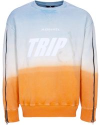 Mauna Kea - Degrade' Crewneck X Triple J Lichtgewicht Herensweatshirt Met Ronde Hals Cyaan/Oranje - Lyst