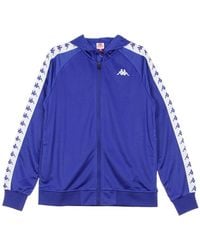 Kappa - Zudai Band Herren-Trainingsjacke Mit Kapuze, Schmal, Blau/Weib - Lyst
