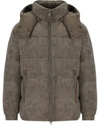 Save The Duck - Albus Mud Grey Hooded Padded Jacket - Lyst