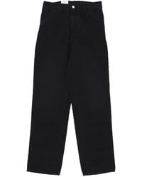 Carhartt - Herenjeans, Enkele Kniebroek, Zwart Verouderd Canvas - Lyst